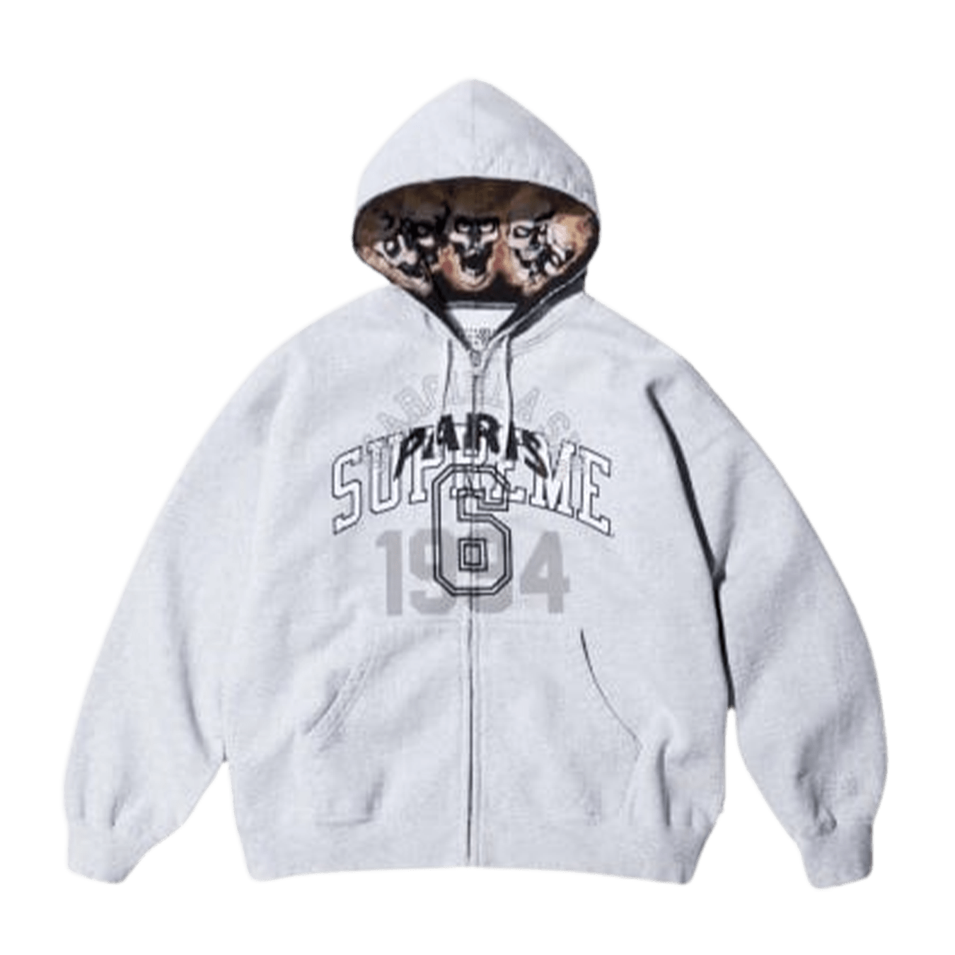 Supreme x MM6 Maison Margiela Zip Up Hoodie 'Light Grey' — Kick 