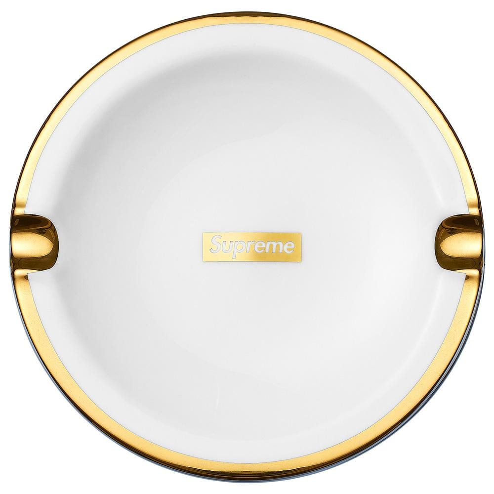 Supreme Gold Trim Ceramic Ashtray White — Kick Game