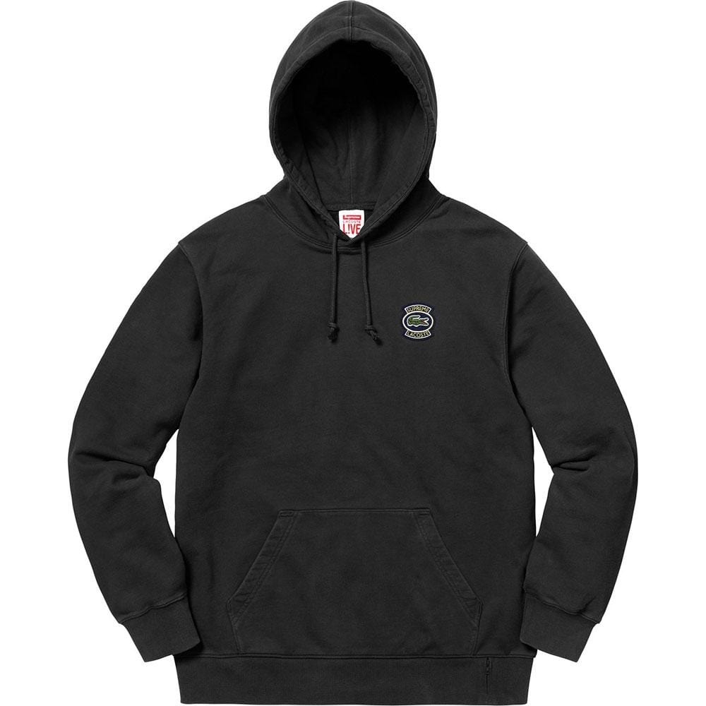 Supreme LACOSTE Hooded Sweatshirt Black — Kick Game