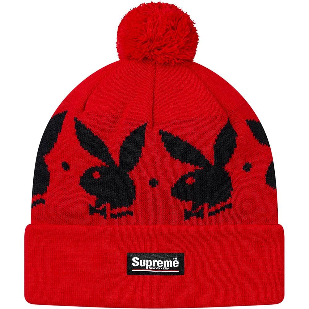 Supreme Playboy Jacquard Beanie (FW17) - Red