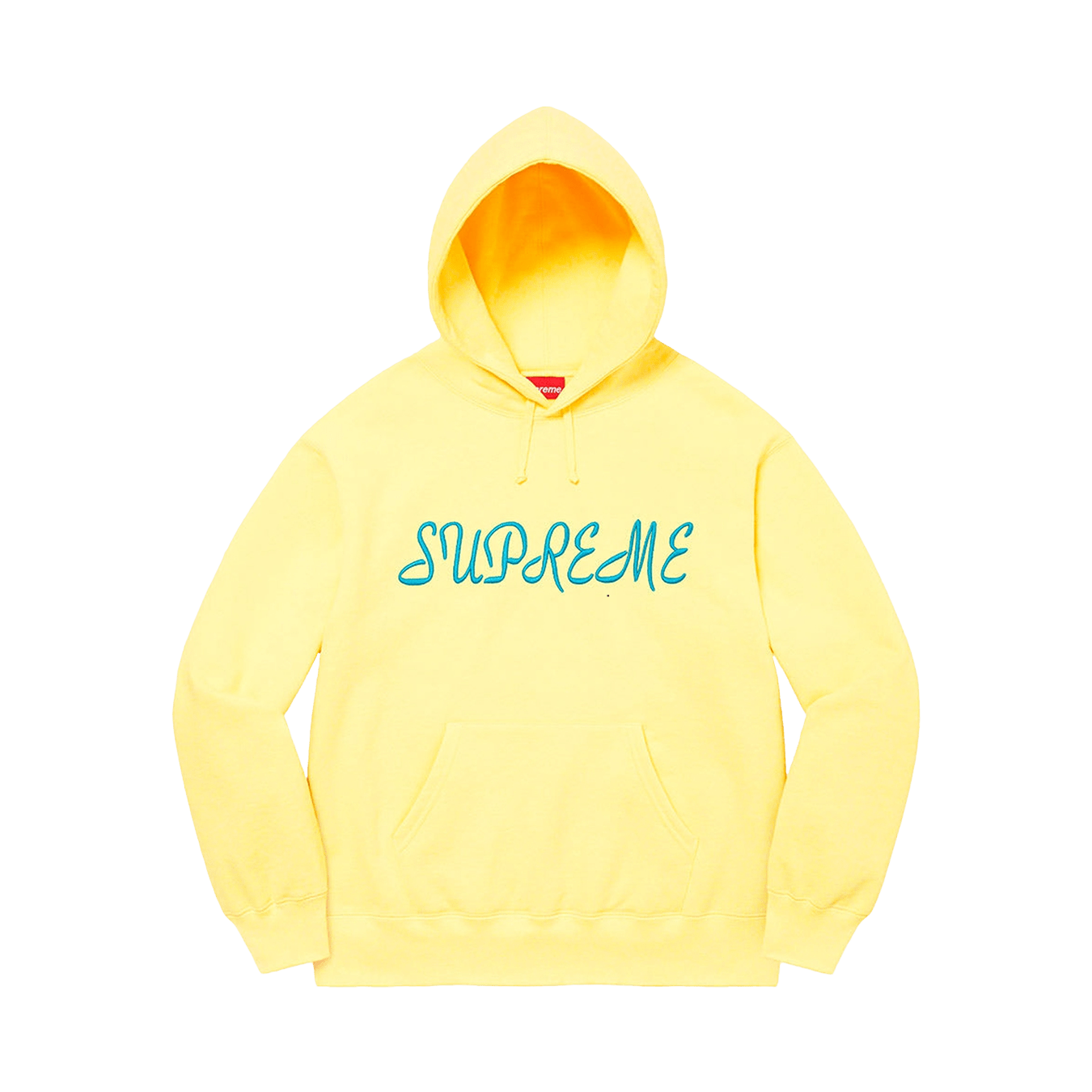 Supreme Script Hooded Sweatshirt 'Light Yellow' — Kick Game