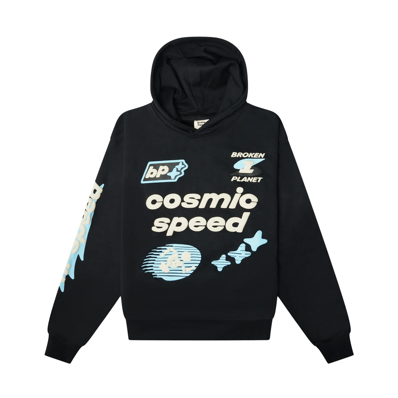 Broken Planet Market Hoodie Cosmic Speed Midnight Black Kick