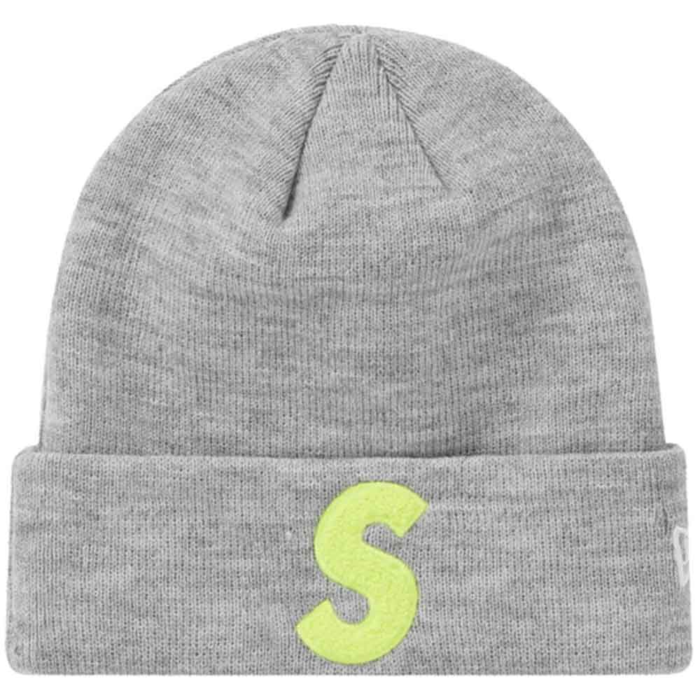 Supreme New Era S Logo Beanie FW 19 Heather Grey Kick Game