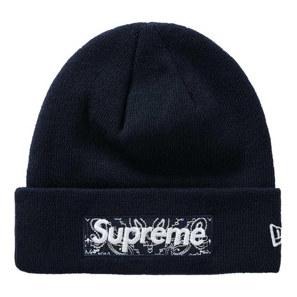 Supreme New Era Box Logo Beanie (FW19) Navy — Kick Game