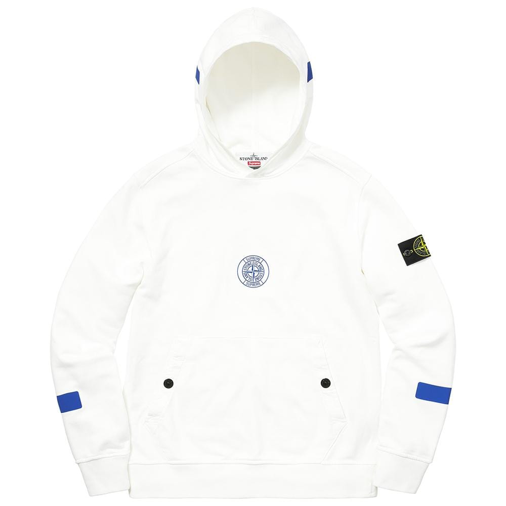 Supreme-Stone Island Hooded Sweatshirt - White — Kick Game