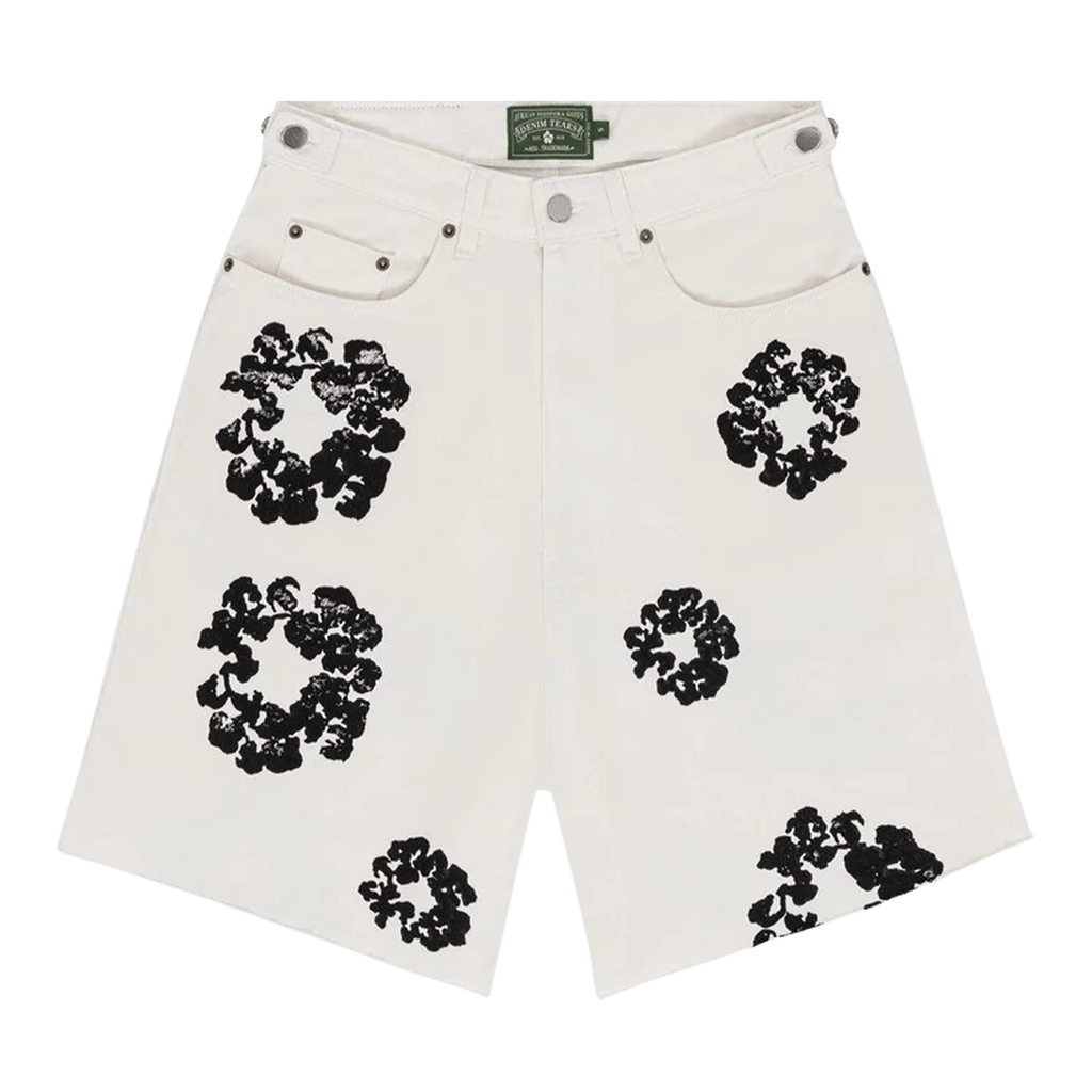 Denim Tears X Levi's Cotton Wreath Jean Shorts 'White' - Kick Game