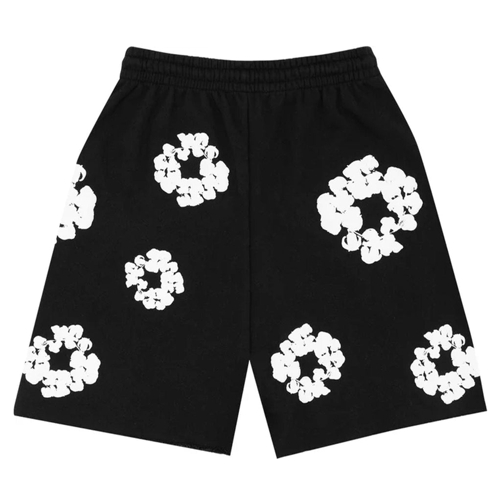 Denim Tears The Cotton Wreath Shorts 'Black' - Kick Game