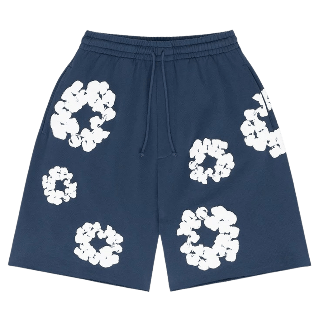 Denim Tears The Cotton Wreath Shorts 'Navy' - Kick Game