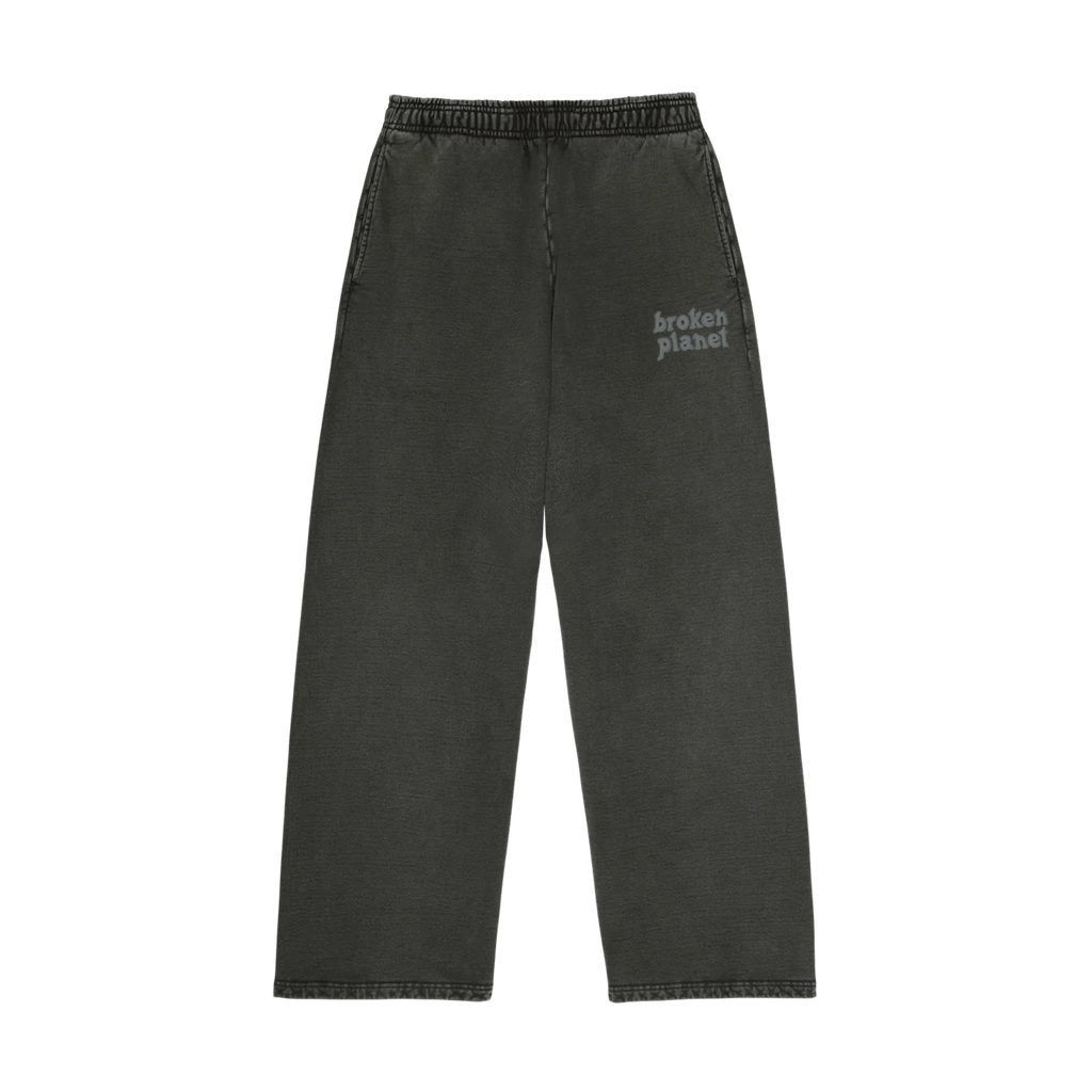 Broken Planet Market Basics Wide Leg Sweatpants - Washed Soot Black - Kick Game