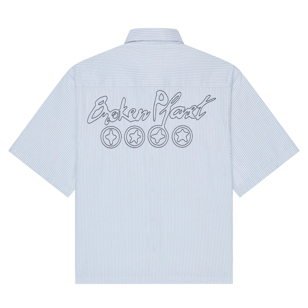 Broken Planet Market Button-Up Shirt 'White Grey' - Kick Game