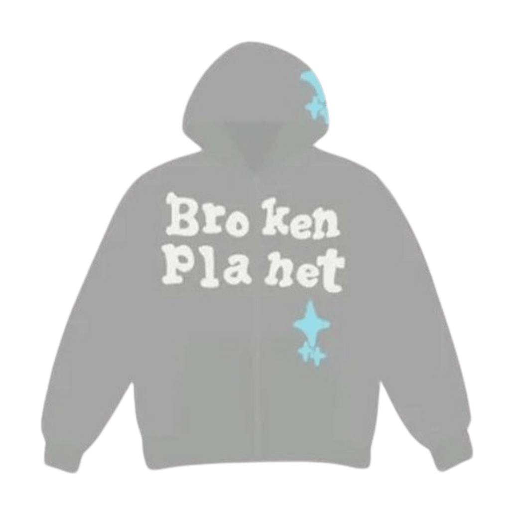 Broken Planet Market Star Zip Up Hoodie 'Grey' - Kick Game