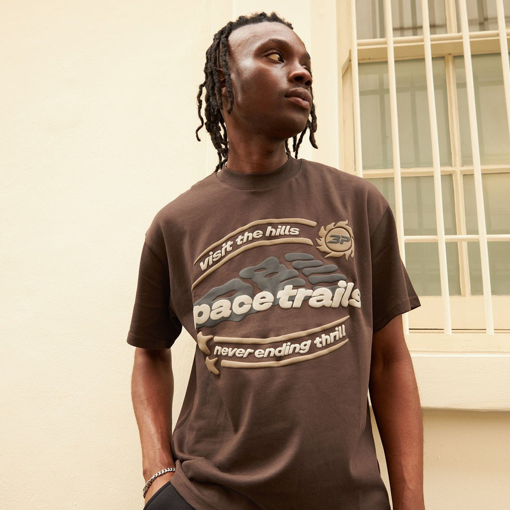 Broken Planet T-Shirt 'Space Trails' - Mocha Brown - Kick Game