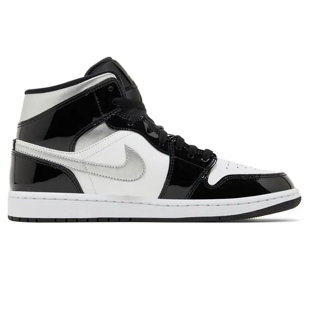 Air Jordan 1 Mid SE 'Black White Metallic Silver' - Kick Game