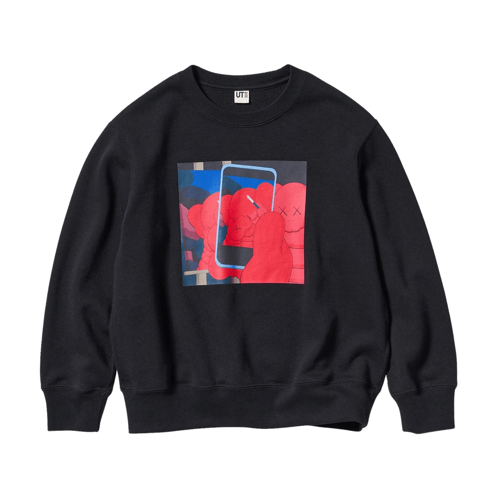 KAWS x Warhol x UNIQLO UT Graphic Sweatshirt Kids 'Black' - Kick Game