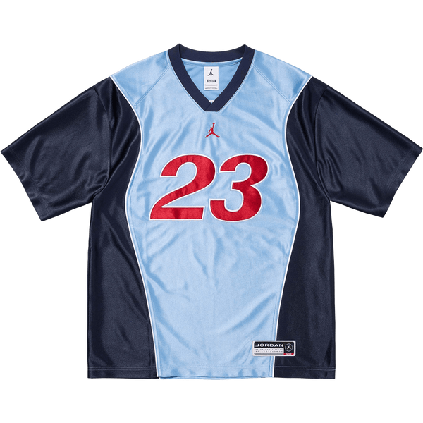 Supreme x Jordan Warm Up Jersey 'Light Blue/Navy' - Kick Game