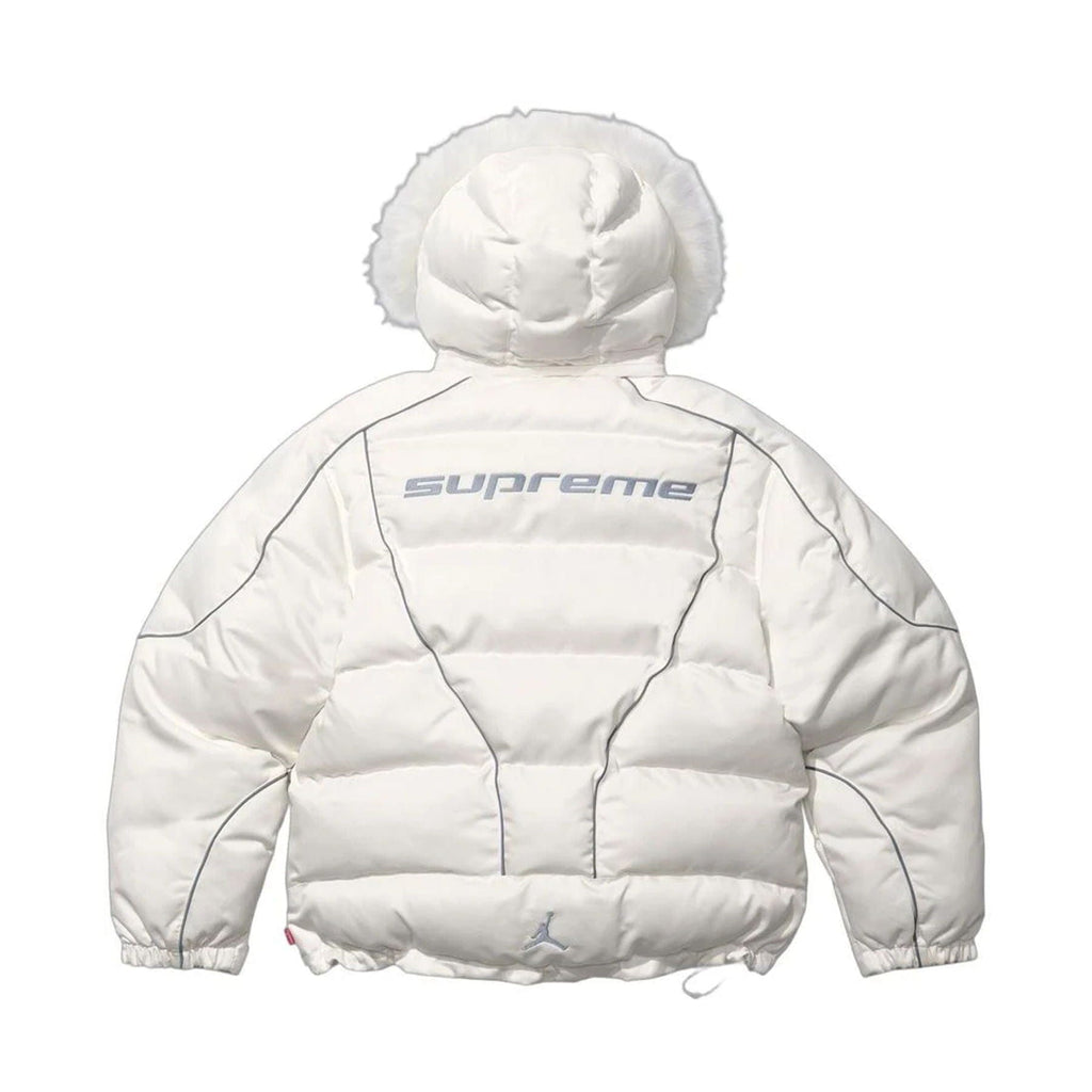 Supreme x Jordan Puffer Jacket 'White' - Kick Game