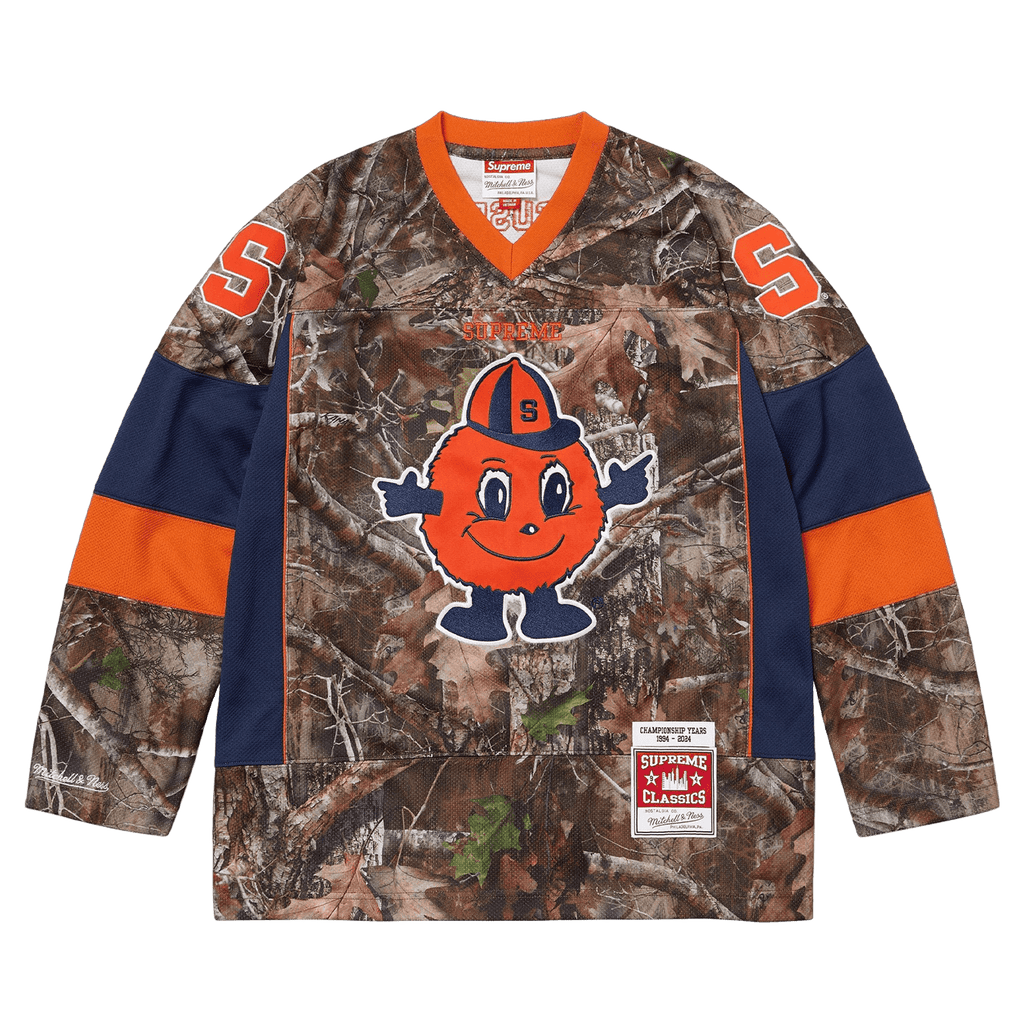 Supreme x Mitchell & Ness NCAA Hockey Jersey 'True Timber Kanati Camo' - Kick Game