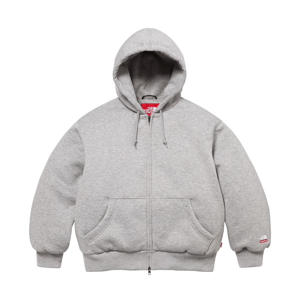 Supreme grey zip up hoodie sale