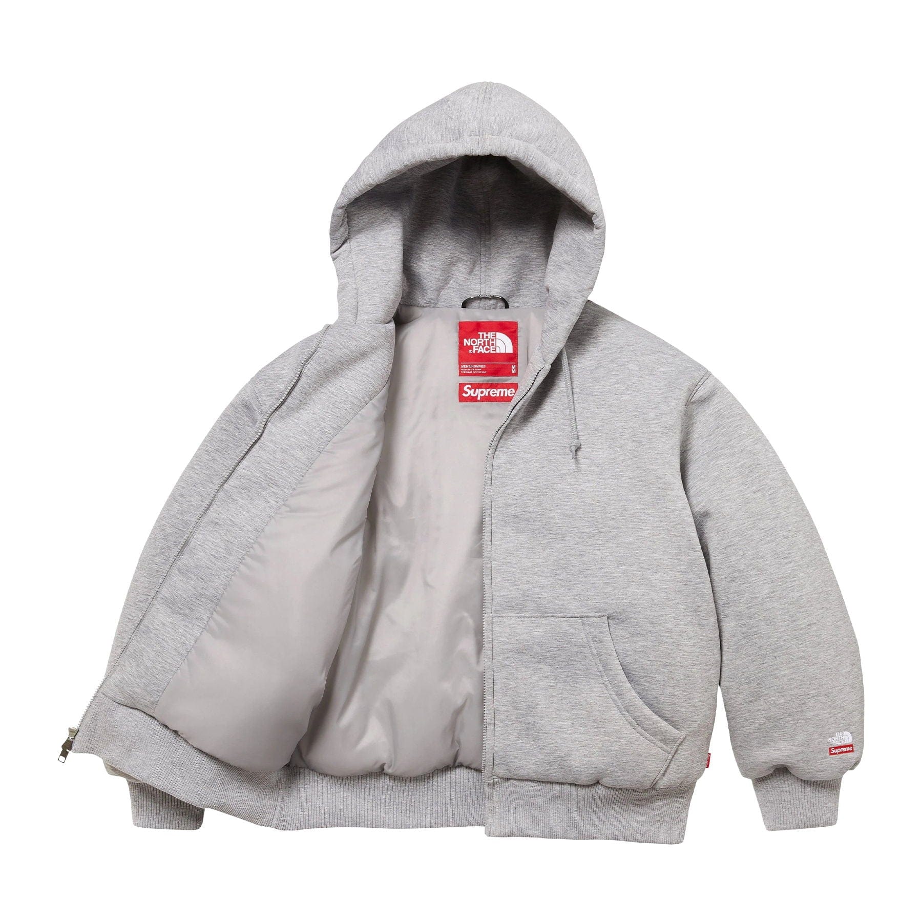 Supreme x The North Face Zip Up Hooded Sweatshirt 'Grey' — Kick Game