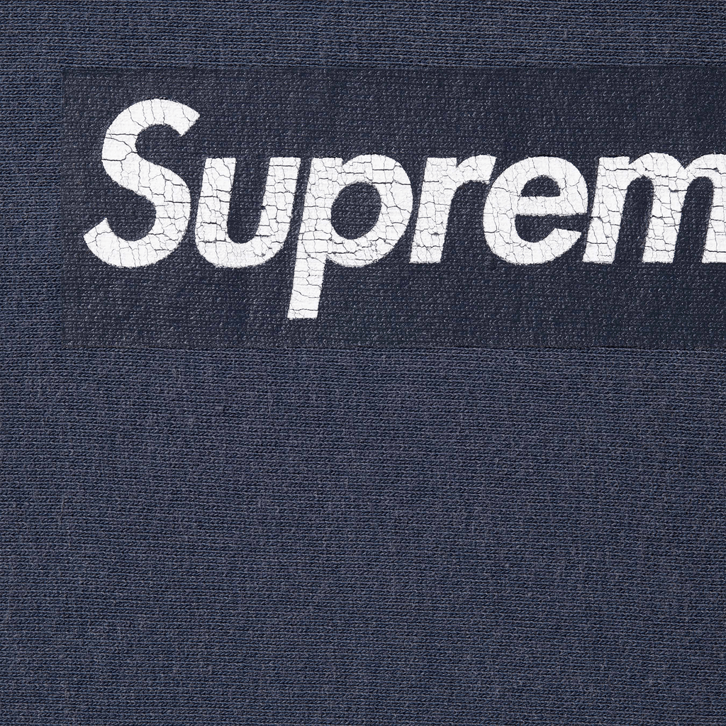 Supreme Washed Box Logo Crewneck 'Navy' (SS25) - Kick Game