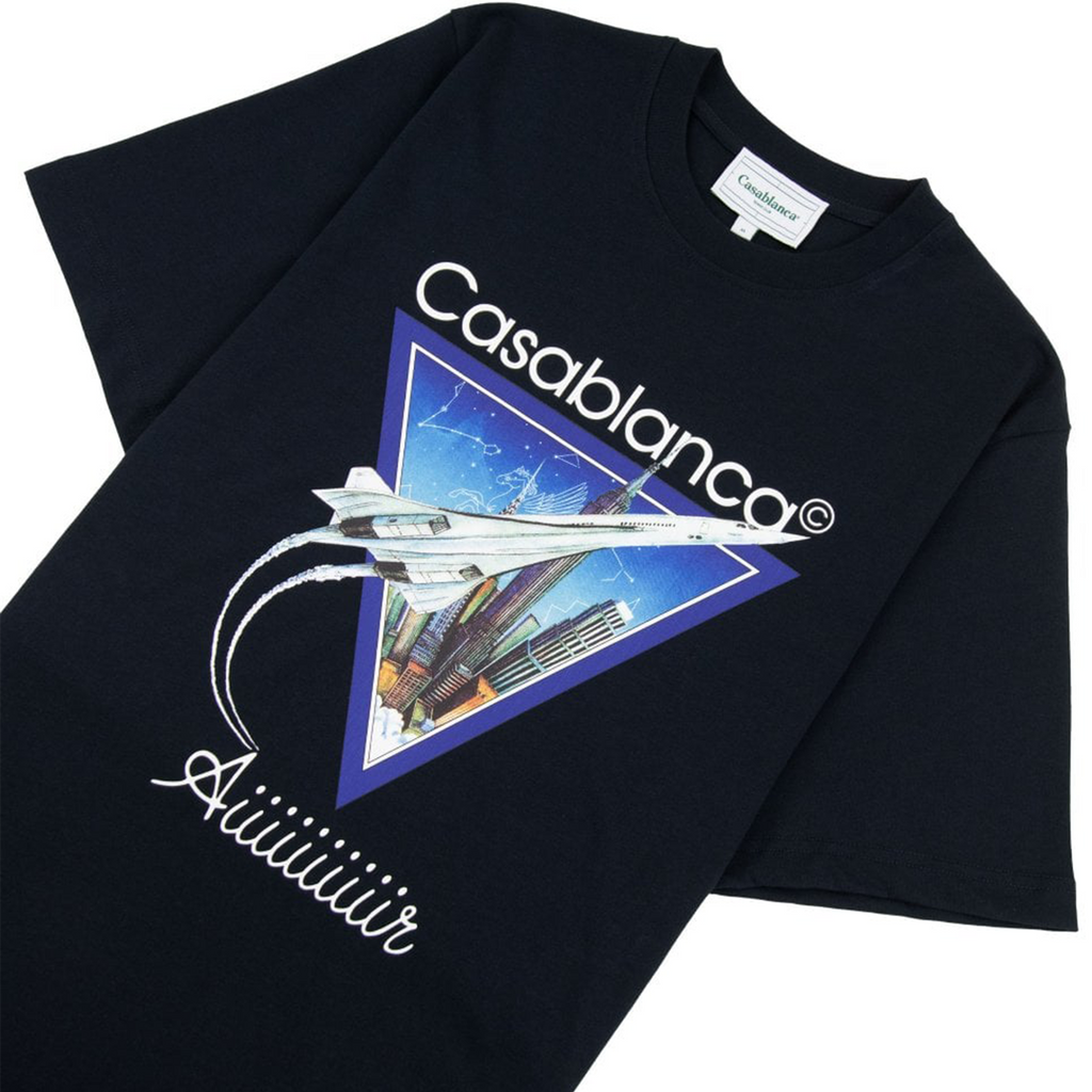 Casablanca 'Aiiiiiir' Printed T Shirt 'Navy' - Kick Game