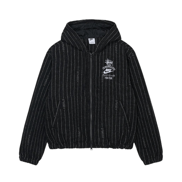 Nike x Stussy Striped Wool Jacket 'Black'