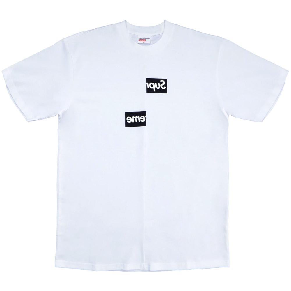 Supreme Comme des Garcons SHIRT Split Box Logo Tee White - Kick Game