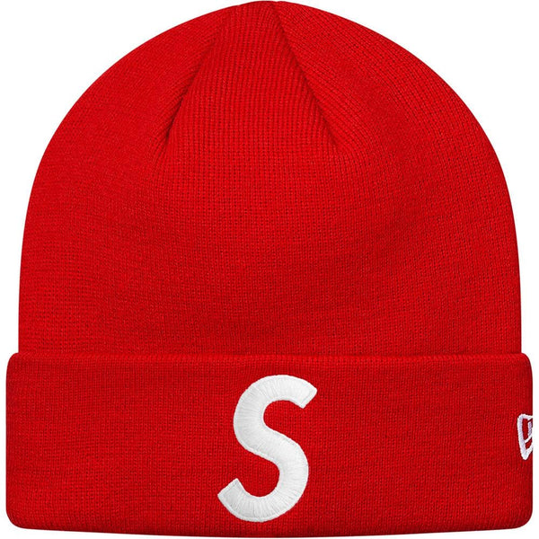 Supreme New Era S Logo Beanie Red — Kick Game