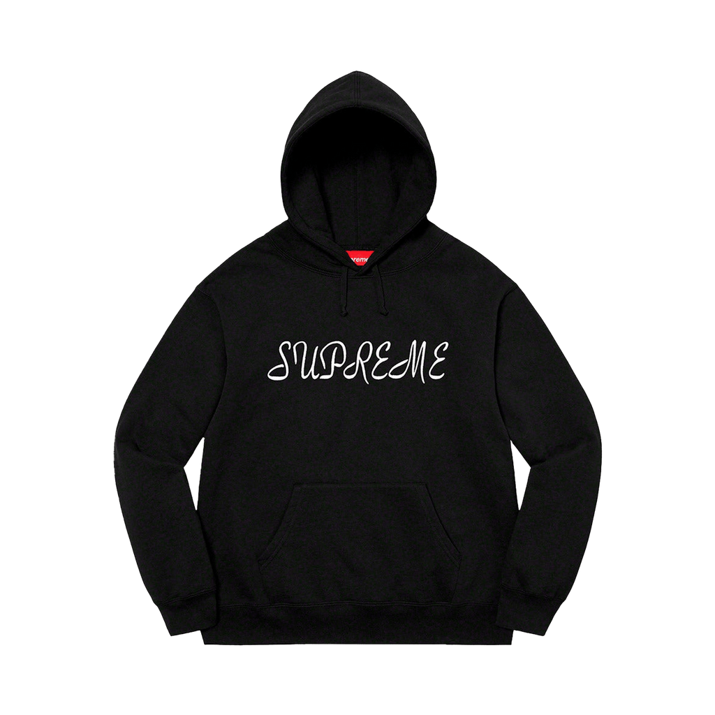 Supreme Script Hooded Sweatshirt 'Black' — Kick Game