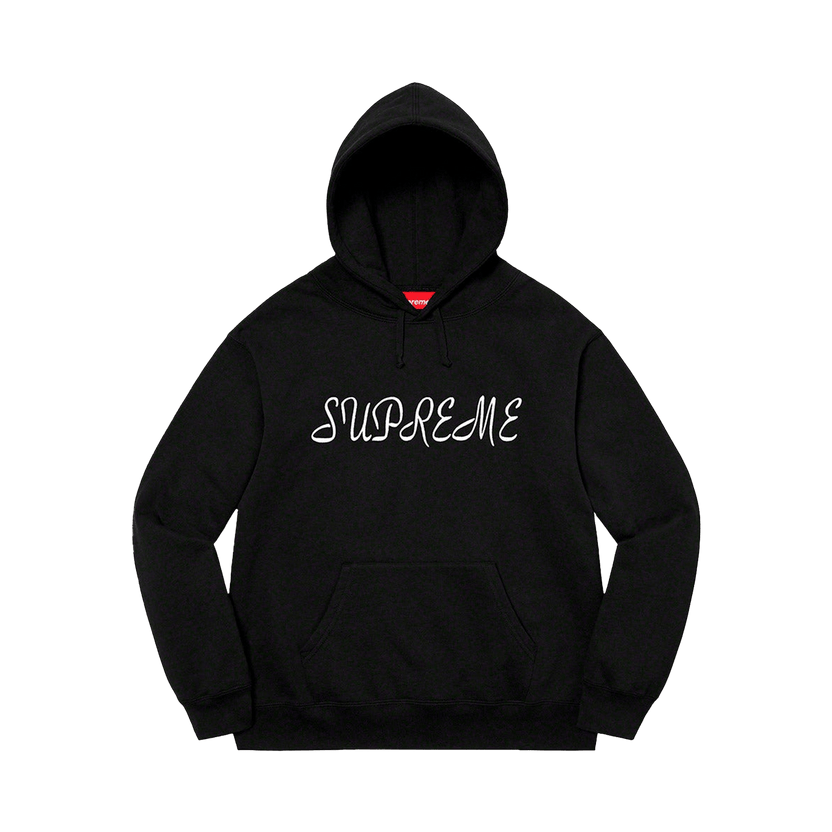 Supreme Script Hooded Sweatshirt 'Black' — Kick Game