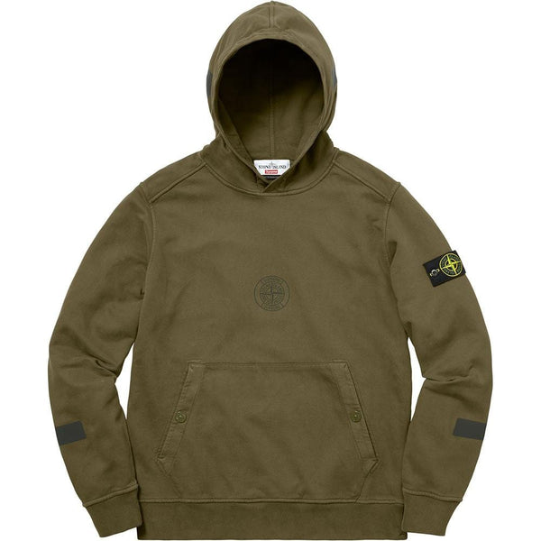 Supreme-Stone Island Hooded Sweatshirt - Olive — Kick Game