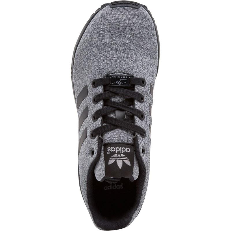 adidas Originals Boys ZX Flux Trainers Black Black Grey Kick Game