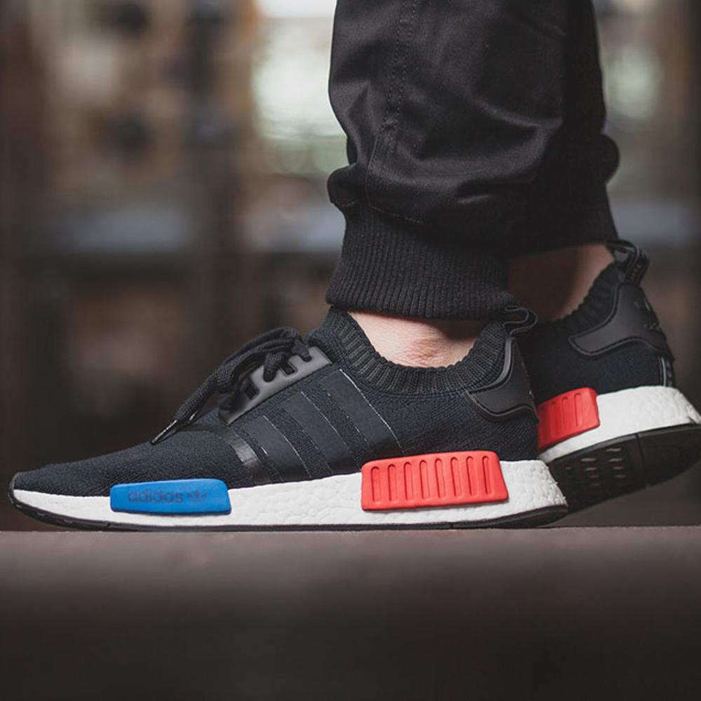 Adidas NMD Runner Primeknit Core Black Lush Red Kick Game