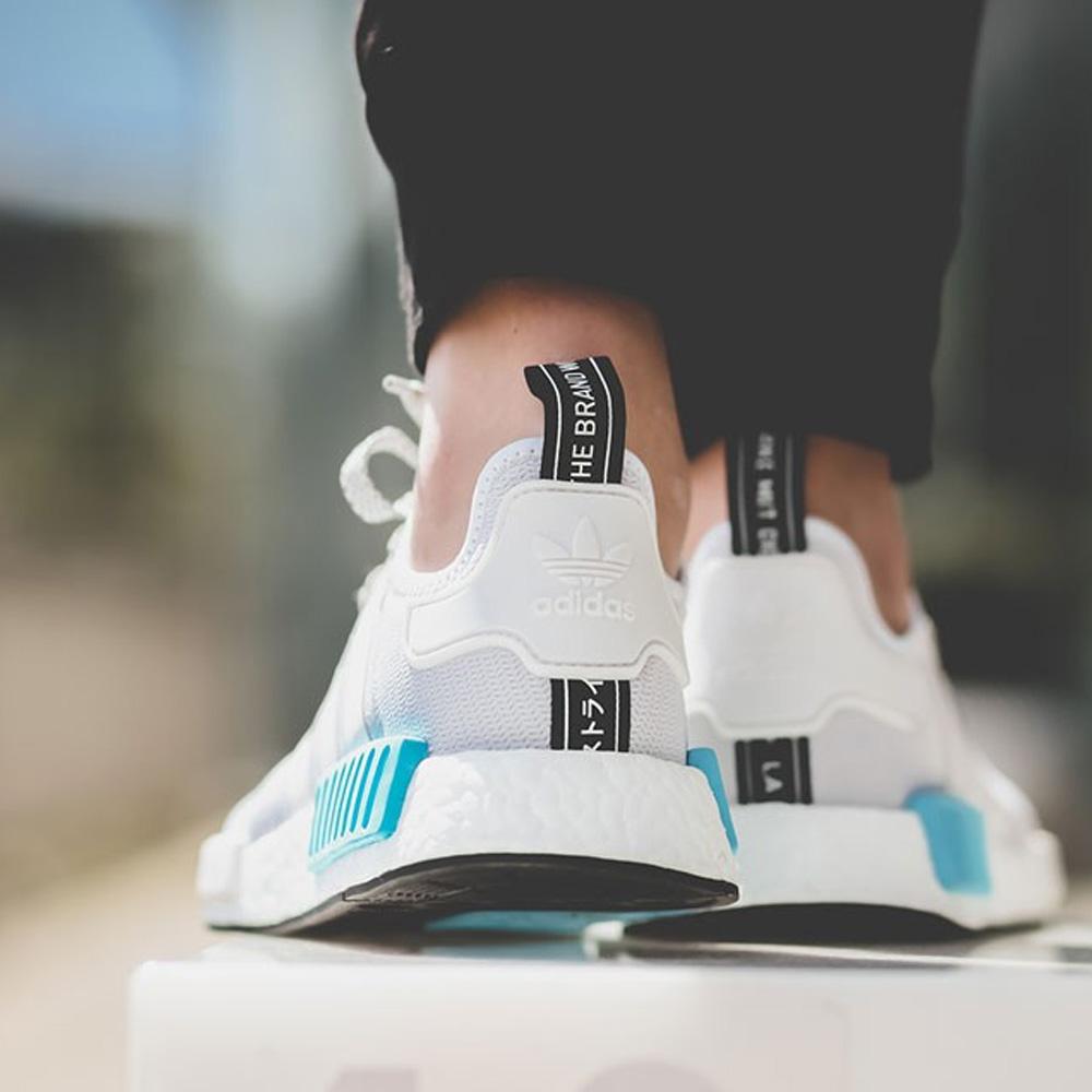 Adidas NMD R1 Reflective White Bright Cyan Kick Game