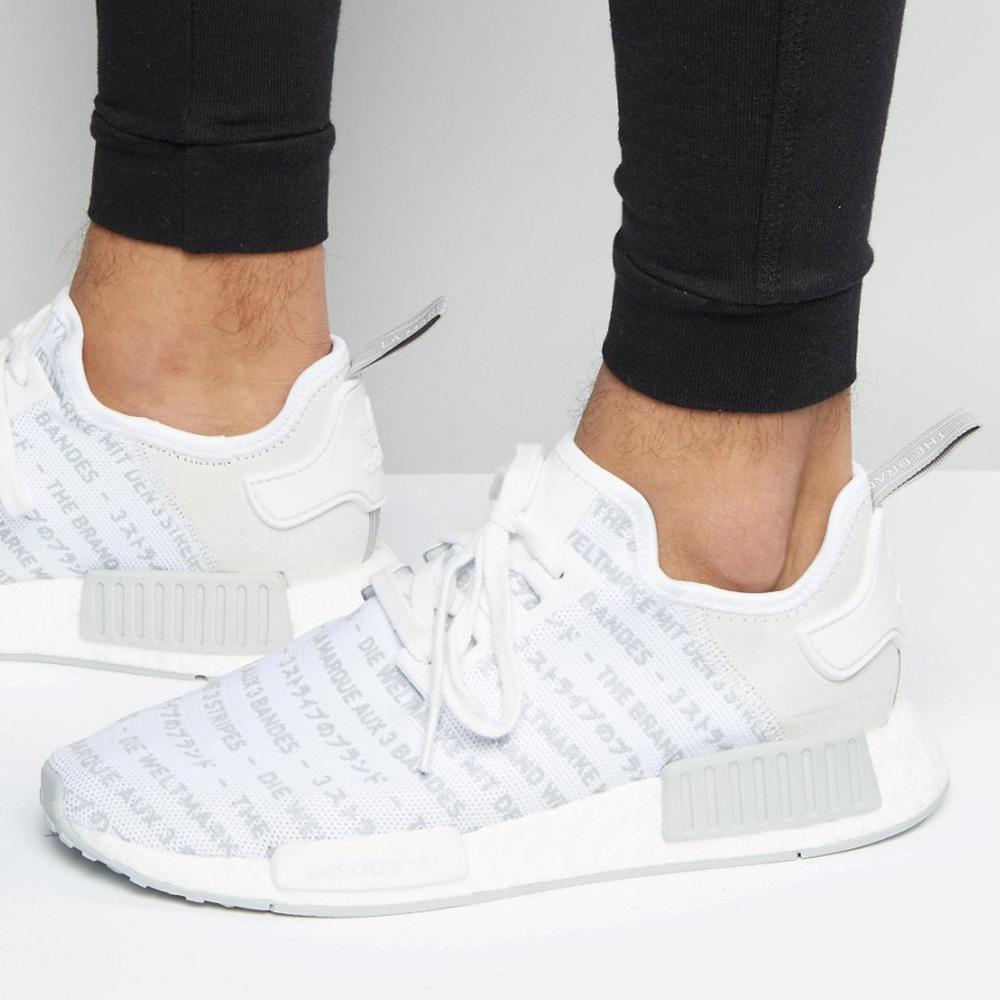 Adidas NMD R1 White Blackout Whiteout Kick Game