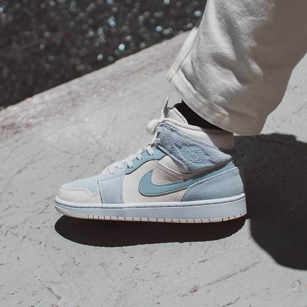 Air Jordan 1 Mid SE 'Sail Light Blue' — Kick Game