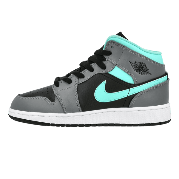 Air Jordan 1 Mid Grey Aqua (GS) — Kick Game