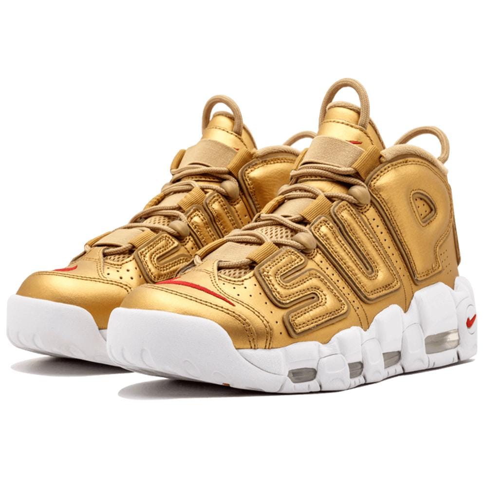 Supreme x Nike Air More Uptempo Metallic Gold Kick Game