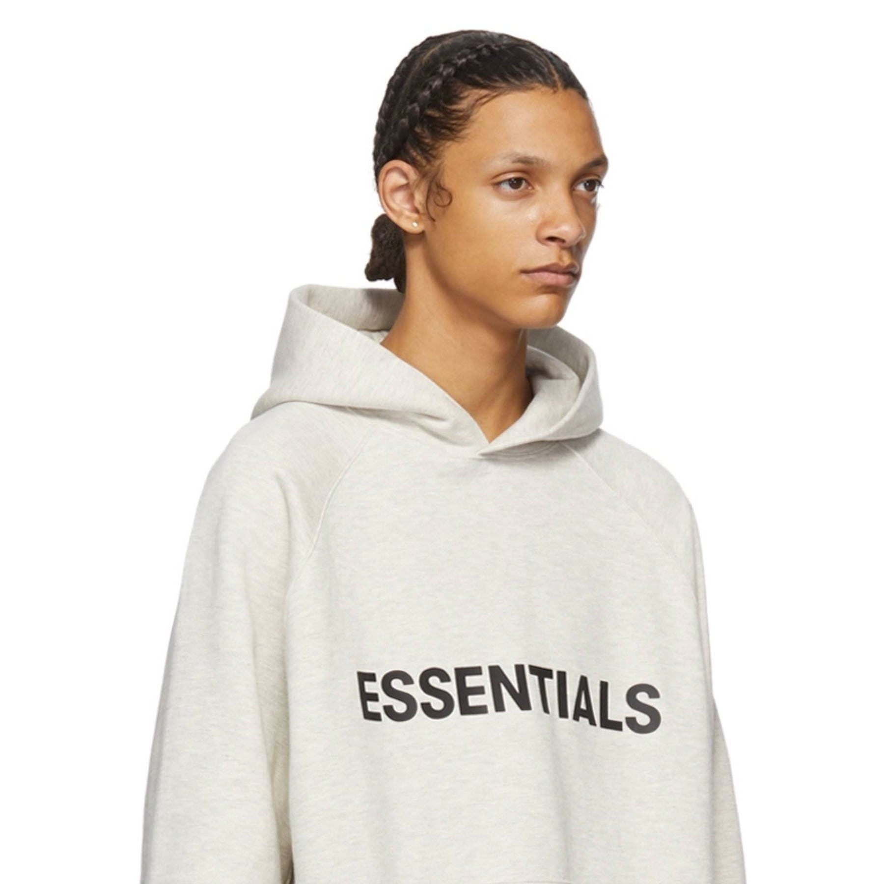 FEAR OF GOD ESSENTIALS 3D Silicon Applique Pullover Hoodie Heather