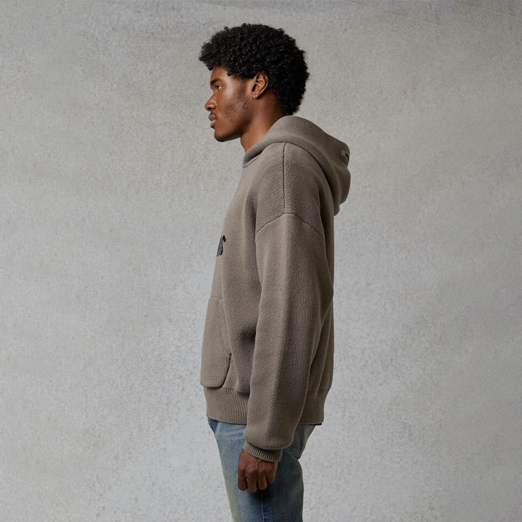 FEAR OF GOD ESSENTIALS Knit Hoodie Taupe