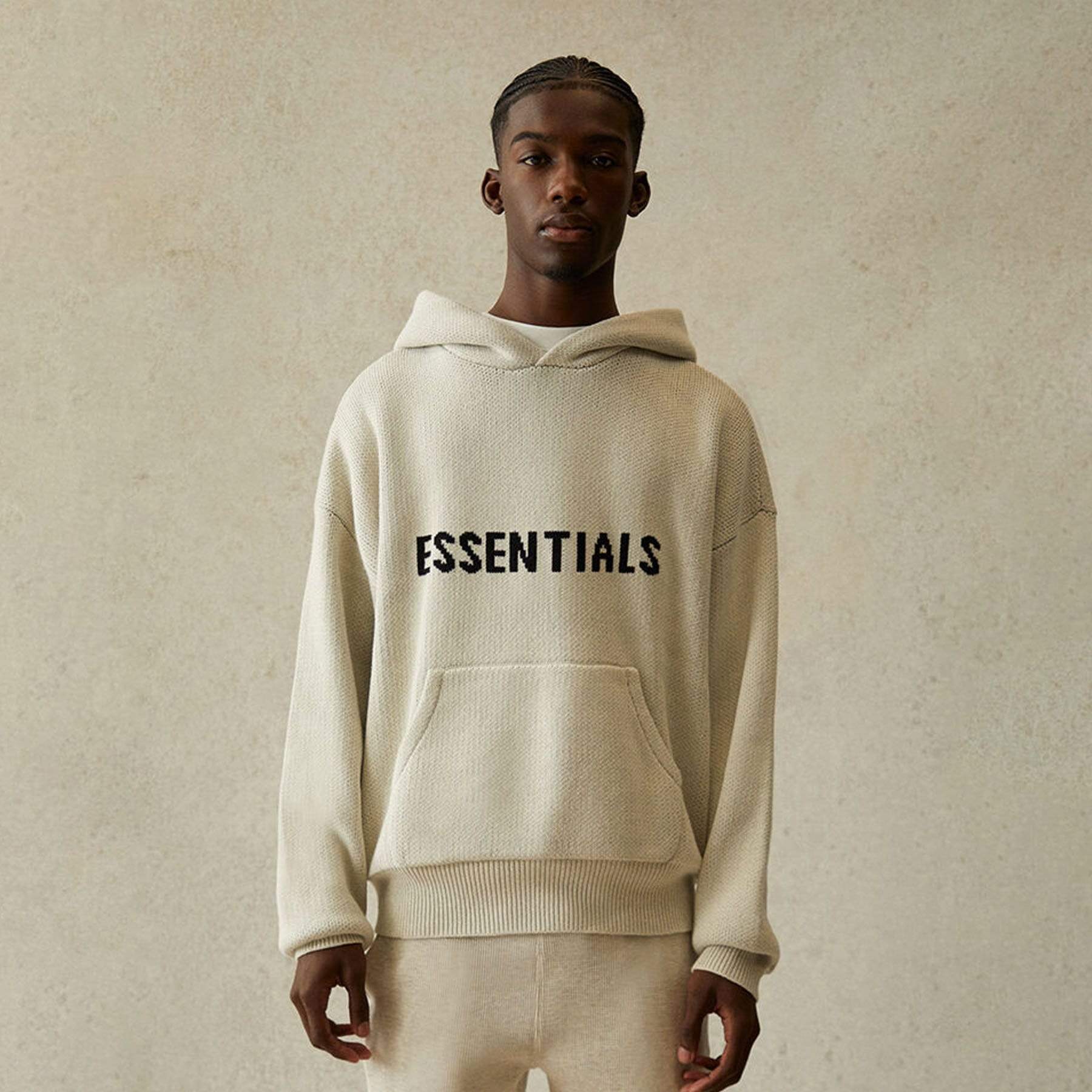 Essentials Knit Hoodie OATMEAL | nate-hospital.com