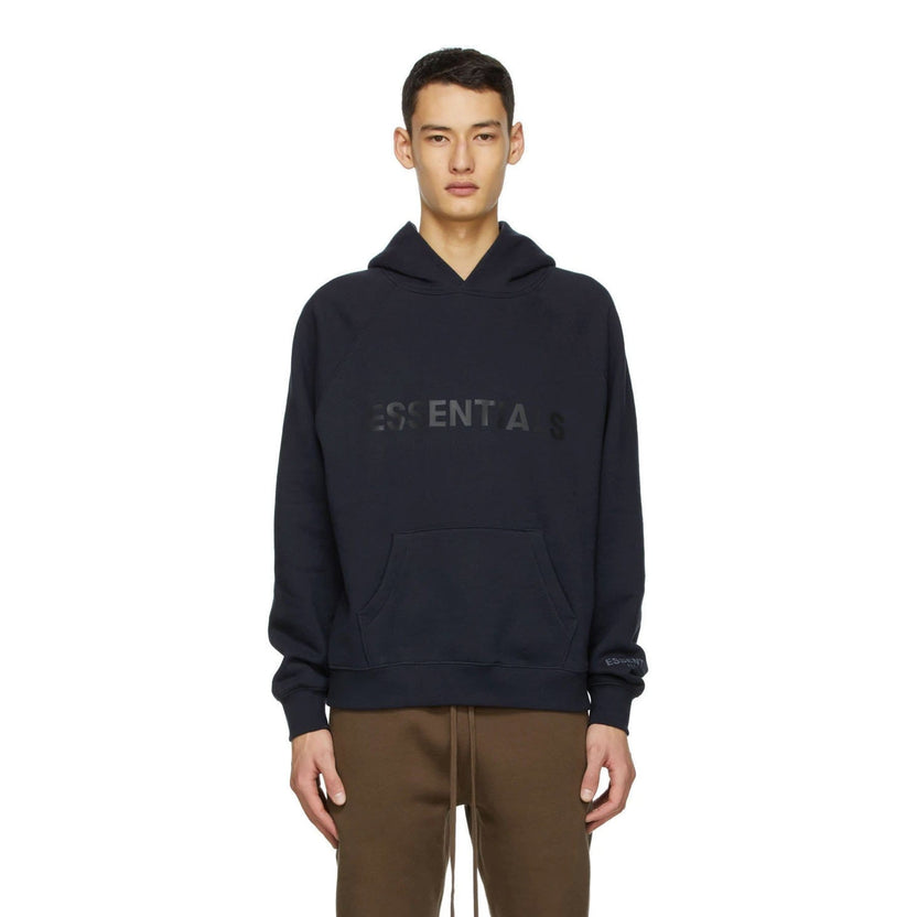 FEAR OF GOD ESSENTIALS x SSENSE Pullover Hoodie Applique Logo Dark Nav ...