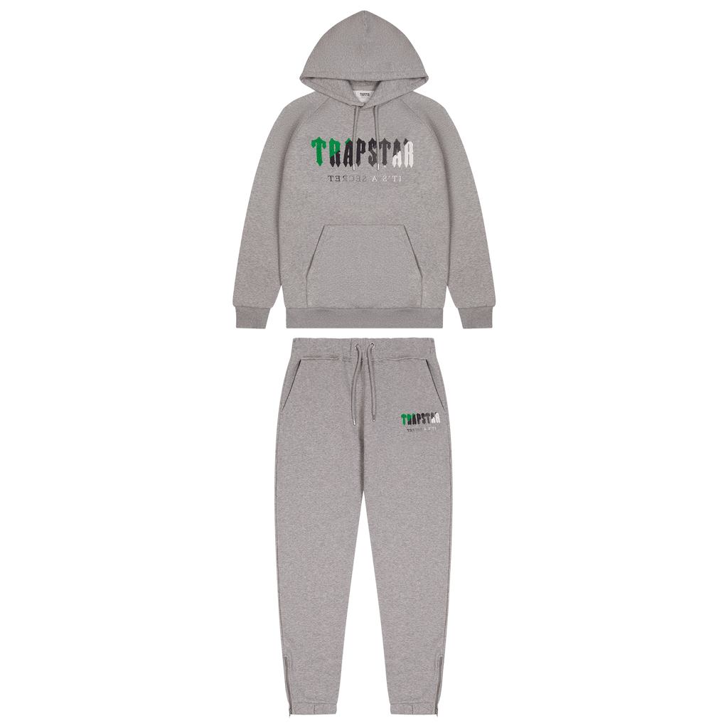 Trapstar Chenille Decoded Hooded Tracksuit - Black/Green Bee - Kick Game