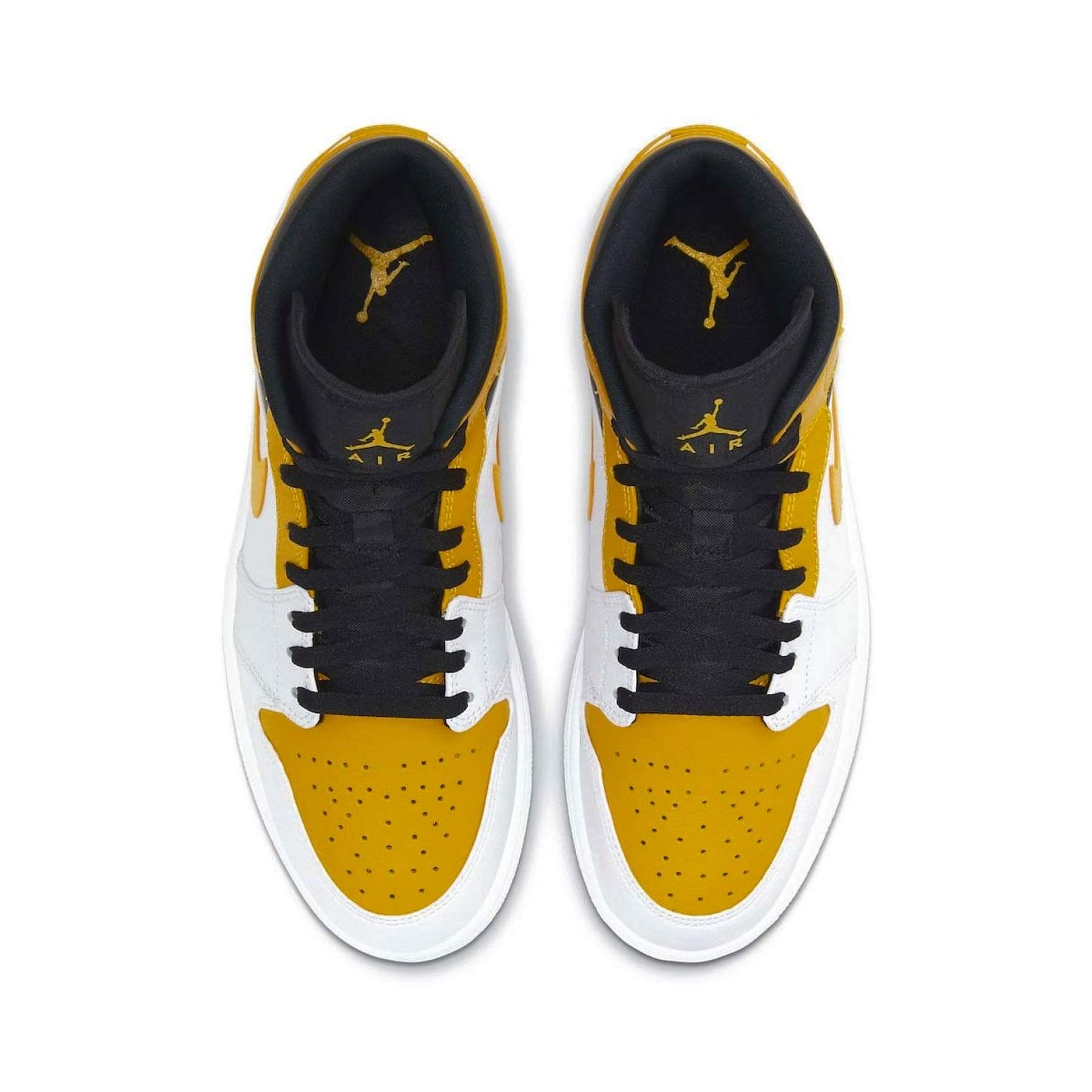 Jordan 1 mid university gold black best sale