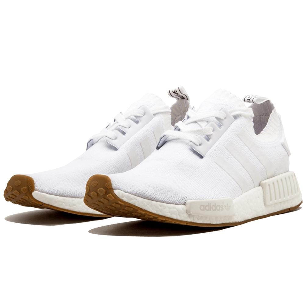 Nmd r1 white/gum grade school kids' shoe best sale