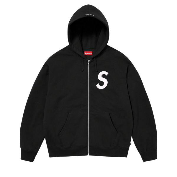 Supreme S Logo Zip Up Hooded Sweatshirt 'Black' — Kick Game