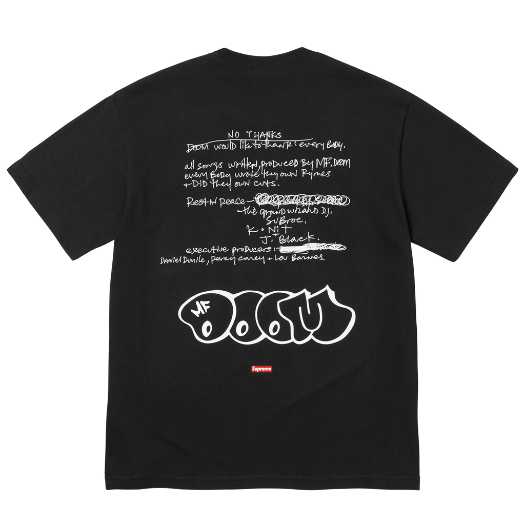 Supreme x MF DOOM tee 'Black' — Kick Game