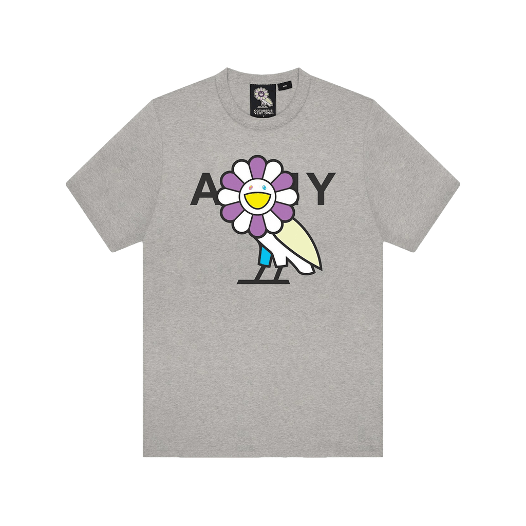 OVO x Takashi Murakami Surplus Flower Owl Tee 'Heather Grey' - Kick Game