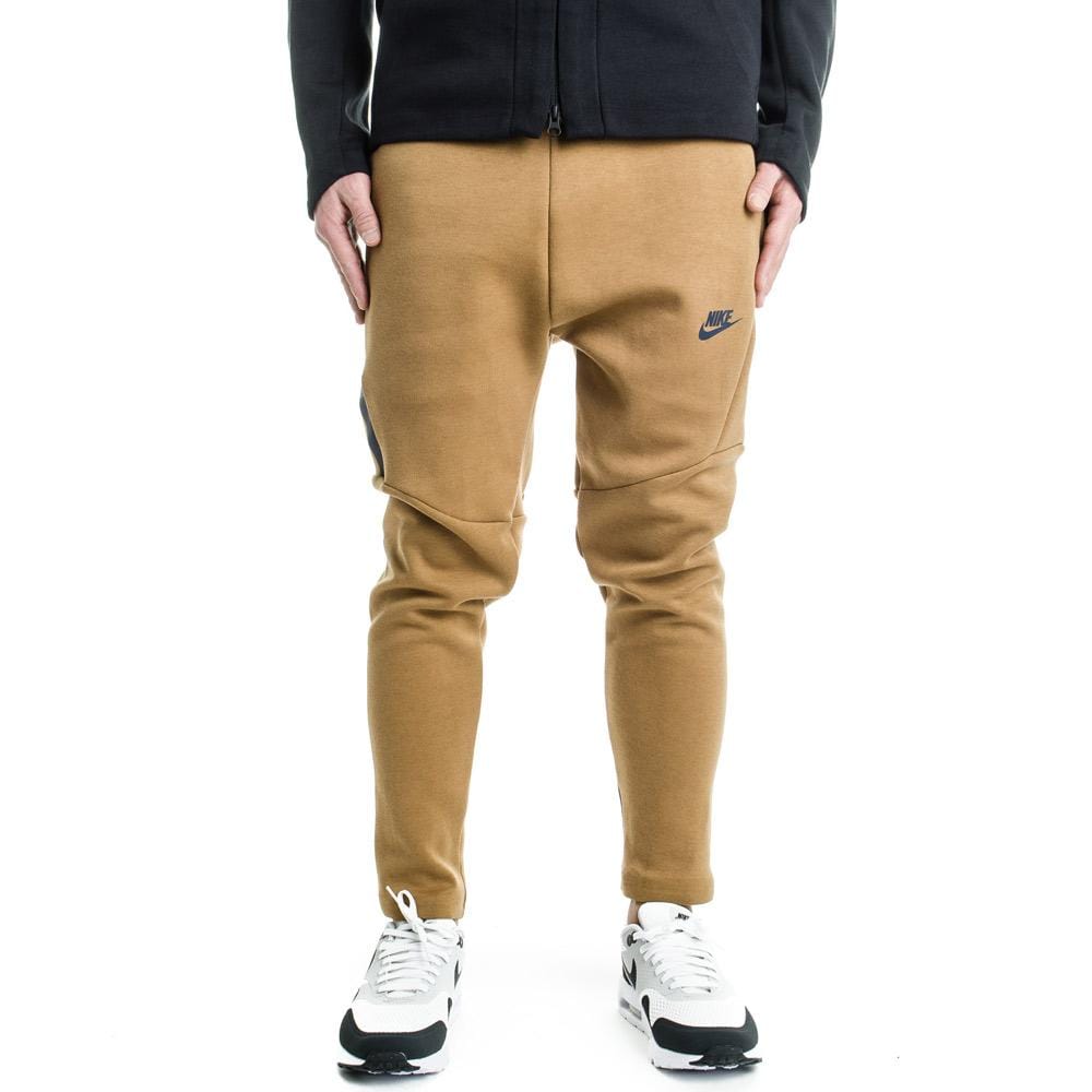 NIKE TECH FLEECE CROPPED PANTS - Golden Beige-Khaki - Kick Game